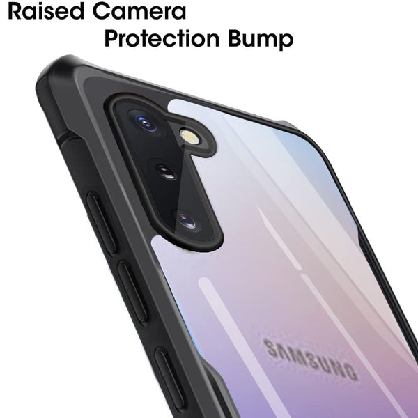 Mobielectro Camera Bump Protection | Slim Stylish 360 Protection Design |Crystal Clear | Shockproof Eagle Back Cover for Samsung Note 10 - Black