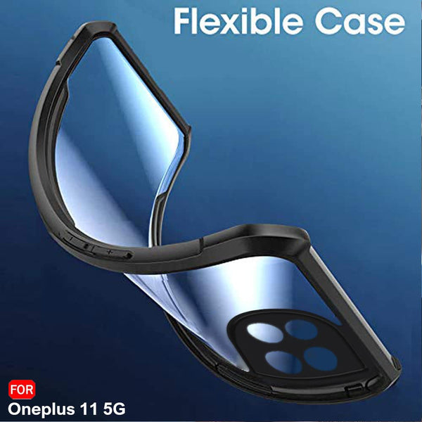 Mobielectro Camera Bump Protection | Slim Stylish 360 Protection Design |Crystal Clear | Shockproof Eagle Back Cover for OnePlus 11 - Black