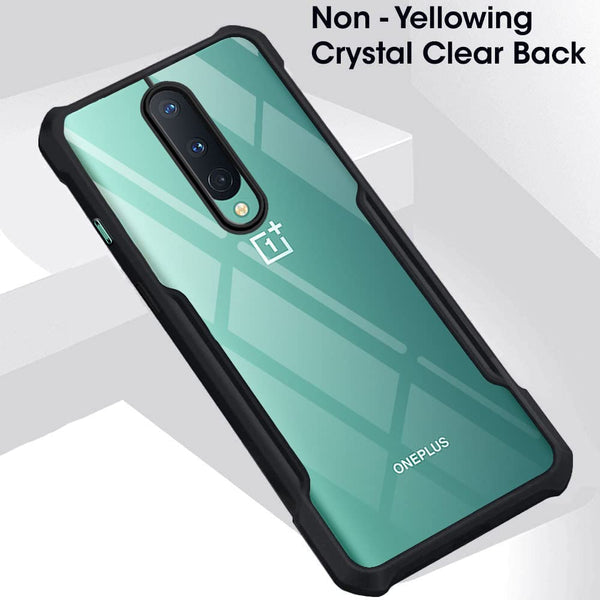 Mobielectro Camera Bump Protection | Slim Stylish 360 Protection Design |Crystal Clear | Shockproof Eagle Back Cover for OnePlus 8 - Black