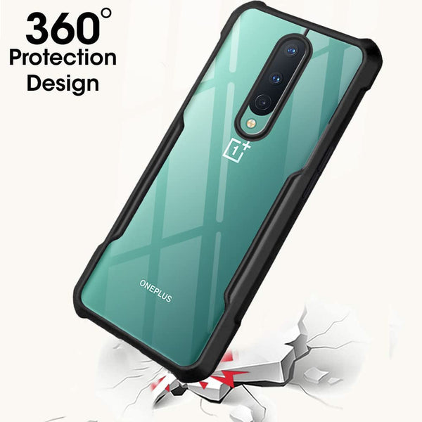 Mobielectro Camera Bump Protection | Slim Stylish 360 Protection Design |Crystal Clear | Shockproof Eagle Back Cover for OnePlus 8 - Black