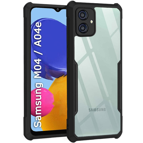 Mobielectro Camera Bump Protection | Slim Stylish 360 Protection Design |Crystal Clear | Shockproof Eagle Back Cover for Samsung A04E|M04 - Black
