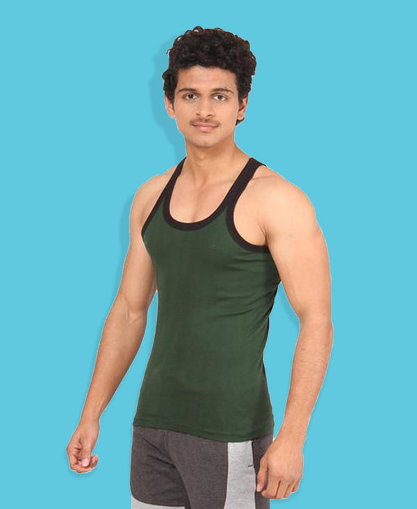 T.T. Men Solid Pack Of 5 Gym VestAssorted