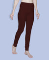 T.T. Women Solid Chudidar Cotton Lycra Cool Leggings -Deep Maroon - Ivory( Free Size)