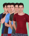 T.T. Men Solid Pack Of 5 Dyed Vest Assorted