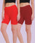 T.T. Pearl Women 100% Cotton Multipurpose Shorts Pack Of 2 Red & Maroon