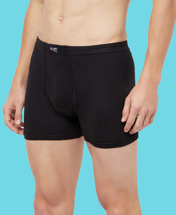 T.T. Mens Jazz Fine Long Inner Elastic TrunkPack Of 3 Black-Skin-Sky