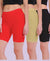 T.T. Women 100% Cotton Multipurpose Shorts Pack Of 3 Red Skin Black