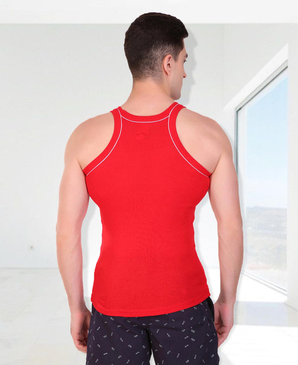 T.T. Men DesignerGym Vest Pack Of 2 Black-Red-Grey-Maroon