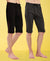 T.T. Men Regular Fit Poly Jersey Capri With Side Piping Pack Of 2-Anthra-Black