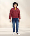 HiFlyers Boys Regular Fit | Polyster |Fluffy Full Sleeves |Quilted Insulation|High Neck Stand Collar|Zipper Jacket -Red