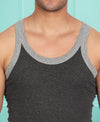 T.T. Men Titanic Charcoal Grey Pure Cotton Gym Vest