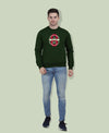 Hiflyers Men|Regular Fit|Chest Printed Cotton Fleece|Soft Stylish Casual Winter Wear Sweatshirt|Olive-P14