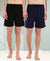 T.T. Men Regular Fit Poly Jersey Cut And Sew Bermuda Short Pack Of 2-Black-Navy