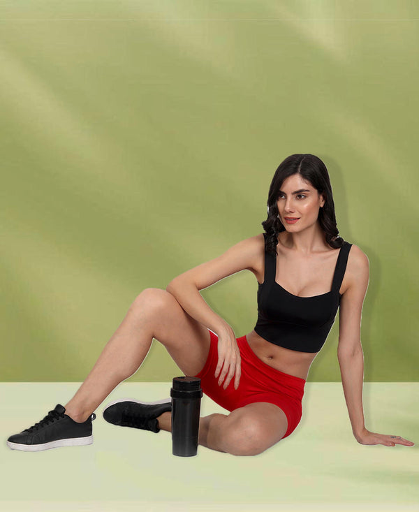 T.T. Pearl Women 2 Pack Red & Maroon Cycling Shorts