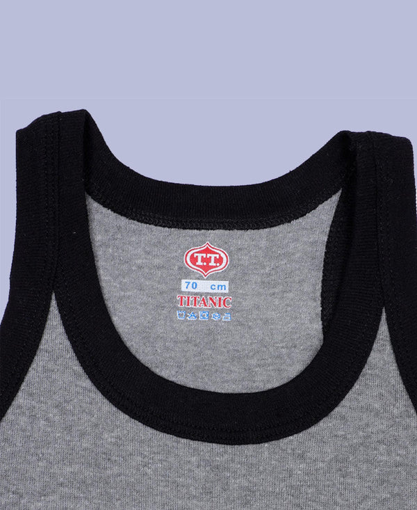 T.T. Kids Titanic Gym Vest Pack Of 3 Black-Grey-Red