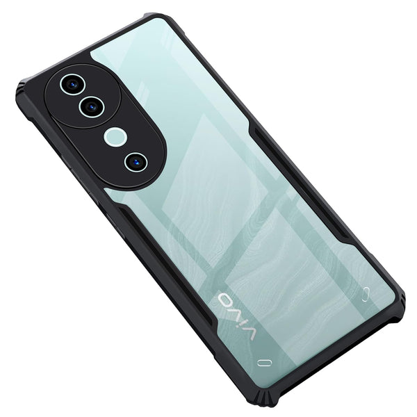 Mobielectro Camera Bump Protection | Slim Stylish 360 Protection Design |Crystal Clear | Shockproof Eagle Back Cover for Vivo V40 |V40 Pro|T3 Lite 5G - Black