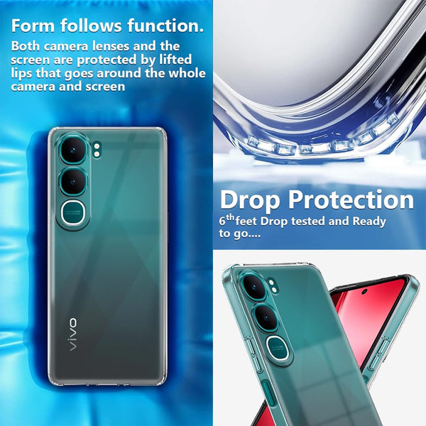 Mobielectro Clear Transparent Shockproof Scratch Resistant Protective Phone Case for Vivo Y31 5G