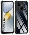 Mobielectro Camera Bump Protection | Slim Stylish 360 Protection Design |Crystal Clear | Shockproof Eagle Back Cover for Tecno Spark GO 1 | Tecno Pop 9 4G - Black