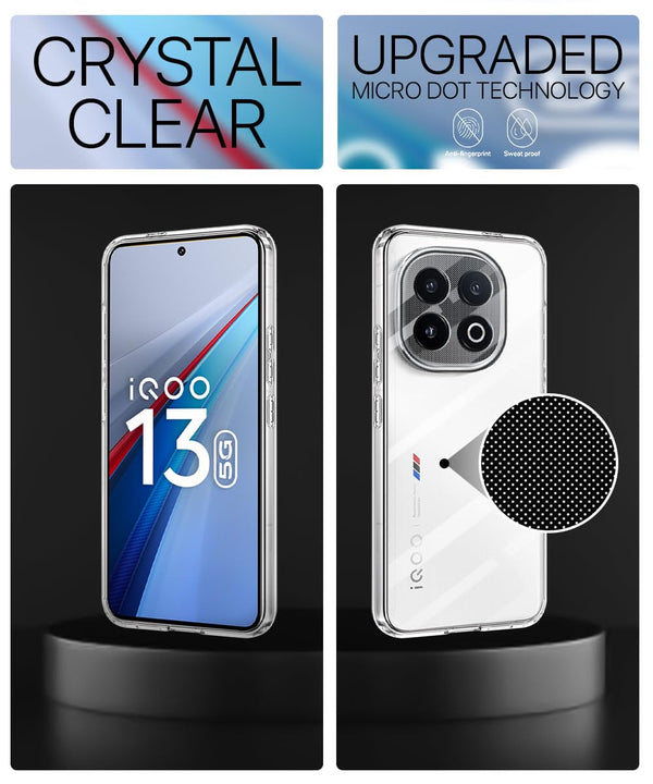 Mobielectro Soft Silicon Transparent |Scratch Resistant Clear Case for IQOO 13 5G