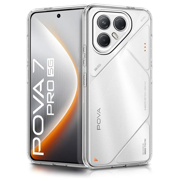 Mobielectro Clear Transparent Shockproof Scratch Resistant Protective Phone Case for Tecno POVA 7 Pro 5G