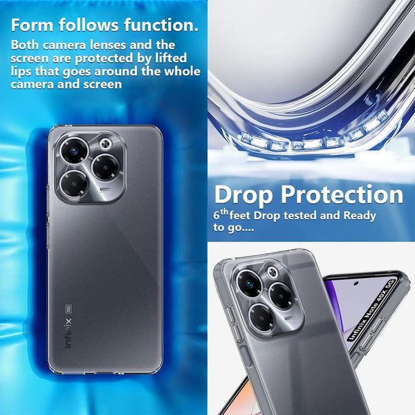 Mobielectro Clear Transparent Shockproof Scratch Resistant Protective Phone Case for Infinix Note 40X 5G