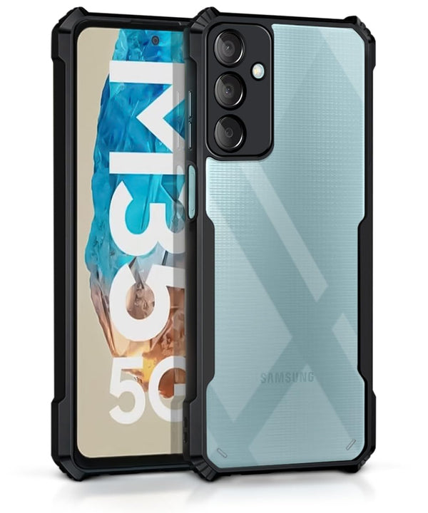 Mobielectro Camera Bump Protection | Slim Stylish 360 Protection Design |Crystal Clear | Shockproof Eagle Back Cover for Samsung M35 5G - Black