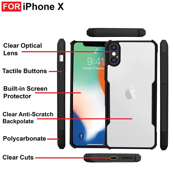 Mobielectro Camera Bump Protection | Slim Stylish 360 Protection Design |Crystal Clear | Shockproof Eagle Back Cover for iPhone 16 Plus- Black