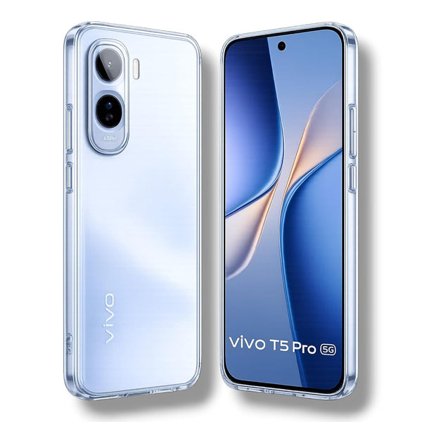 Mobielectro Clear Transparent Shockproof Scratch Resistant Protective Phone Case for Vivo T5 Pro 5G