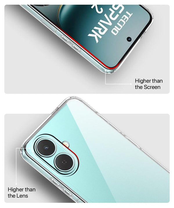 Mobielectro Clear Transparent Shockproof Scratch Resistant Protective Phone Case for Tecno Spark Go 2 5G