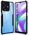 Mobielectro Camera Bump Protection | Slim Stylish 360 Protection Design |Crystal Clear | Shockproof Eagle Back Cover for Tecno Spark 10C - Black