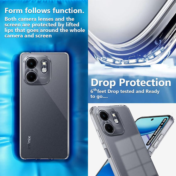 Mobielectro Clear Transparent Shockproof Scratch Resistant Protective Phone Case for Infinix Smart 9 HD