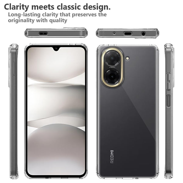 Mobielectro Clear Transparent Shockproof Scratch Resistant Protective Phone Case for Redmi A5