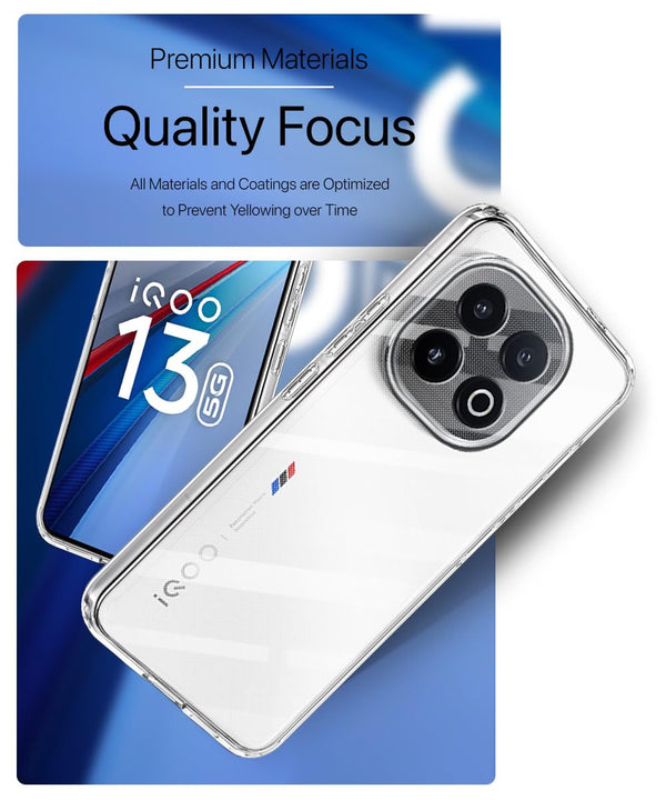 Mobielectro Soft Silicon Transparent |Scratch Resistant Clear Case for IQOO 13 5G