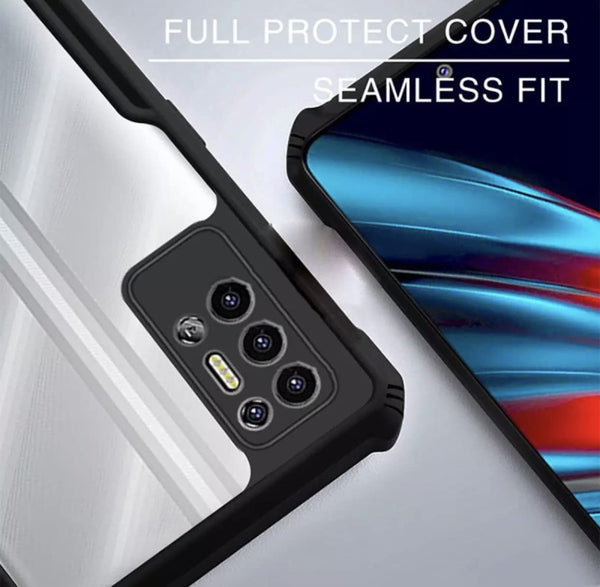 Mobielectro Camera Bump Protection | Slim Stylish 360 Protection Design |Crystal Clear | Shockproof Eagle Back Cover for Tecno Pova 2 - Black