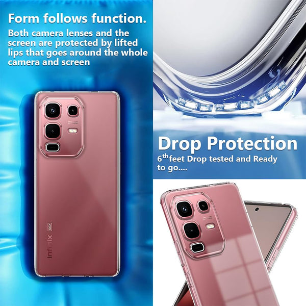 Mobielectro Clear Transparent Shockproof Scratch Resistant Protective Phone Case for Infinix Note 50s 5G
