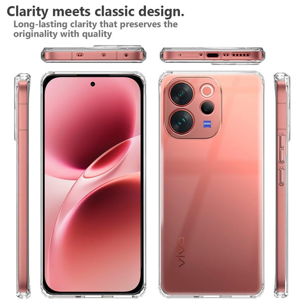 Mobielectro Clear Transparent Shockproof Scratch Resistant Protective Phone Case for Vivo V70 5G