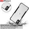 Mobielectro Camera Bump Protection | Slim Stylish 360 Protection Design |Crystal Clear | Shockproof Eagle Back Cover for iPhone X - Black