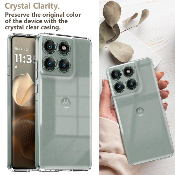 Mobielectro Soft Silicon Transparent |Scratch Resistant Clear Case for Moto Edge 60 Pro 5G
