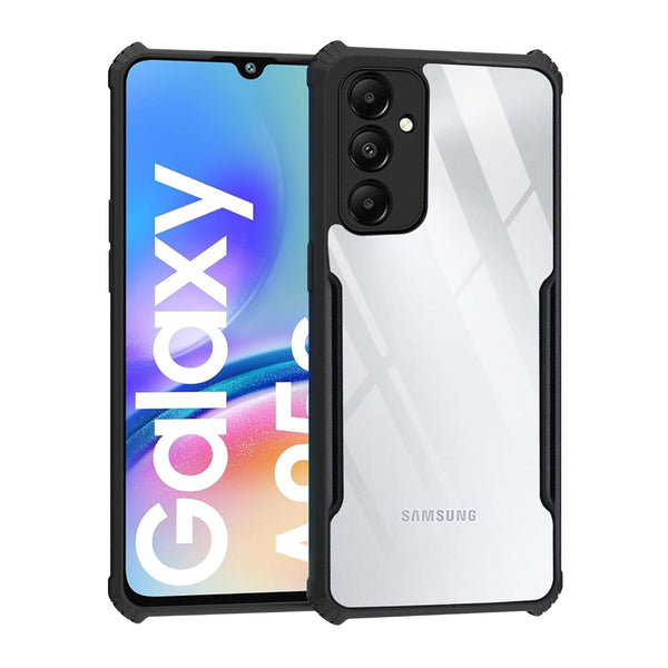 Mobielectro Camera Bump Protection | Slim Stylish 360 Protection Design |Crystal Clear | Shockproof Eagle Back Cover for Samsung A05S - Black