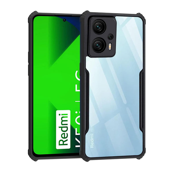 Mobielectro Camera Bump Protection | Slim Stylish 360 Protection Design |Crystal Clear | Shockproof Eagle Back Cover for RedMi K50i 5G - Black