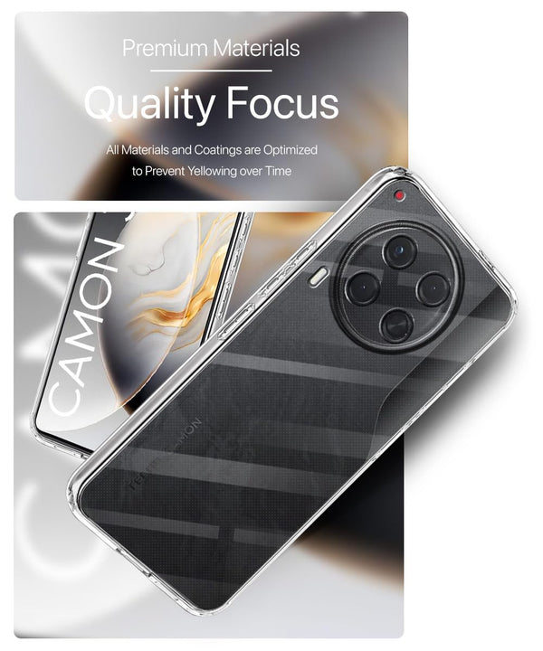Mobielectro Clear Transparent Shockproof Scratch Resistant Protective Phone Case for Tecno Camon 30 5G