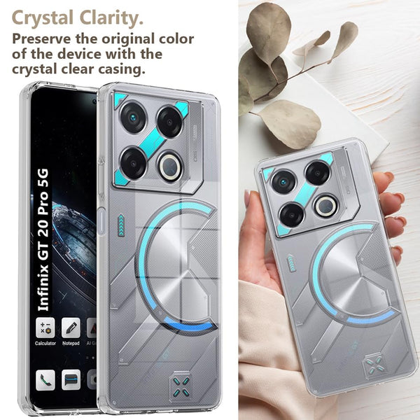 Mobielectro Clear Transparent Shockproof Scratch Resistant Protective Phone Case for Infinix GT 20 Pro 5G