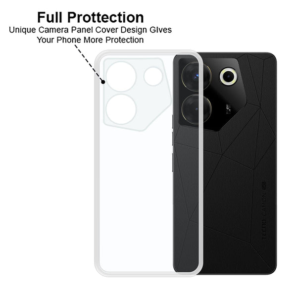 Mobielectro Clear Transparent Shockproof Scratch Resistant Protective Phone Case for Tecno Camon 20 Pro