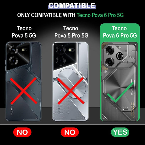 Mobielectro Clear Transparent Shockproof Scratch Resistant Protective Phone Case for Tecno POVA 6 Pro 5G
