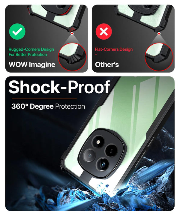 Mobielectro Camera Bump Protection | Slim Stylish 360 Protection Design |Crystal Clear | Shockproof Eagle Back Cover for Realme P2 Pro- Black