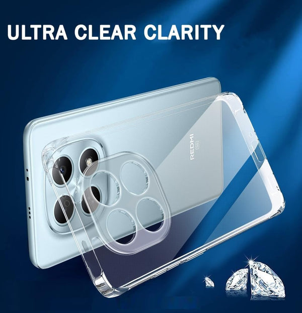 Mobielectro Clear Transparent Shockproof Scratch Resistant Protective Phone Case for Redmi Note 15 Pro Plus