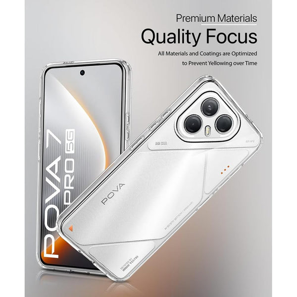 Mobielectro Clear Transparent Shockproof Scratch Resistant Protective Phone Case for Tecno POVA 7 Pro 5G