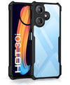 Mobielectro Camera Bump Protection | Slim Stylish 360 Protection Design |Crystal Clear | Shockproof Eagle Back Cover for Infinix Hot 30i - Black