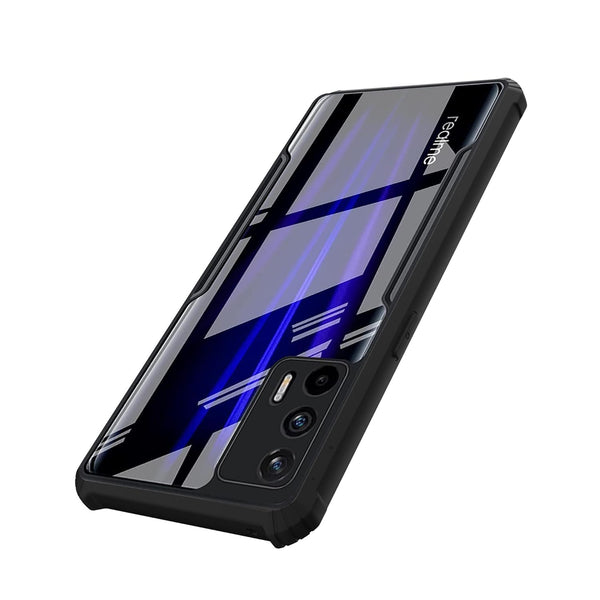 Mobielectro Camera Bump Protection | Slim Stylish 360 Protection Design |Crystal Clear | Shockproof Eagle Back Cover for Realme X7 Max- Black