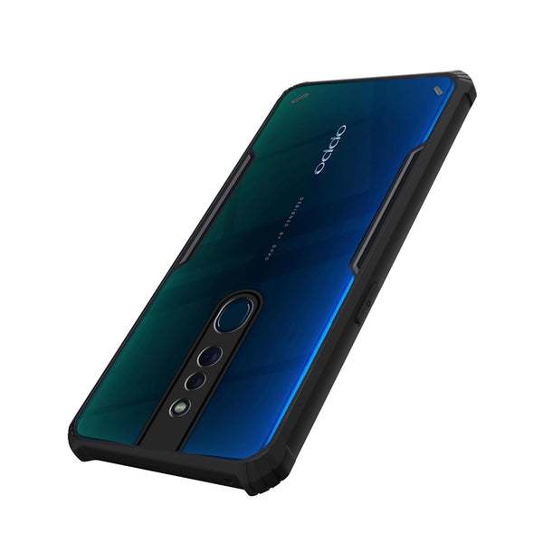 Mobielectro Camera Bump Protection | Slim Stylish 360 Protection Design |Crystal Clear | Shockproof Eagle Back Cover for Oppo F11 Pro - Black